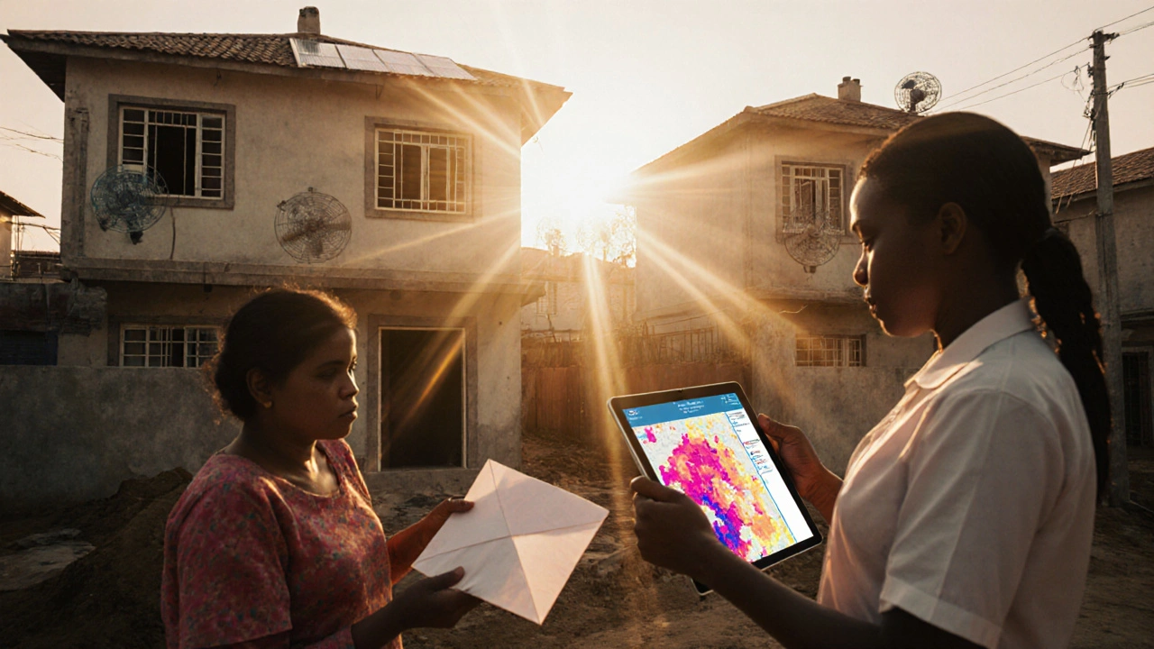 Family receives cash aid as improved homes and a fading TB hotspot map suggest progress.